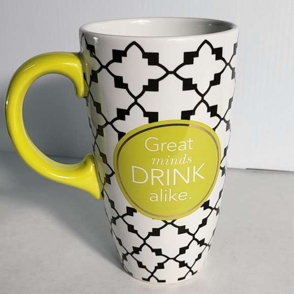 Pier 1 Imports Coffee Mug Great Minds Drink Alike Tall‎ Novelty Cup - Picture 4 of 5